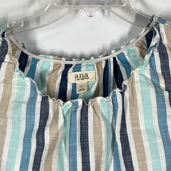 Ana A New Approach Women's Striped Open Back Tank Top Multicolor Size Large - Picture 3 of 7